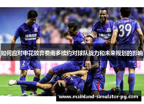 如何应对申花放弃费南多续约对球队战力和未来规划的影响 如何应对申花放弃费南多续约对球队战力和未来规划的影响